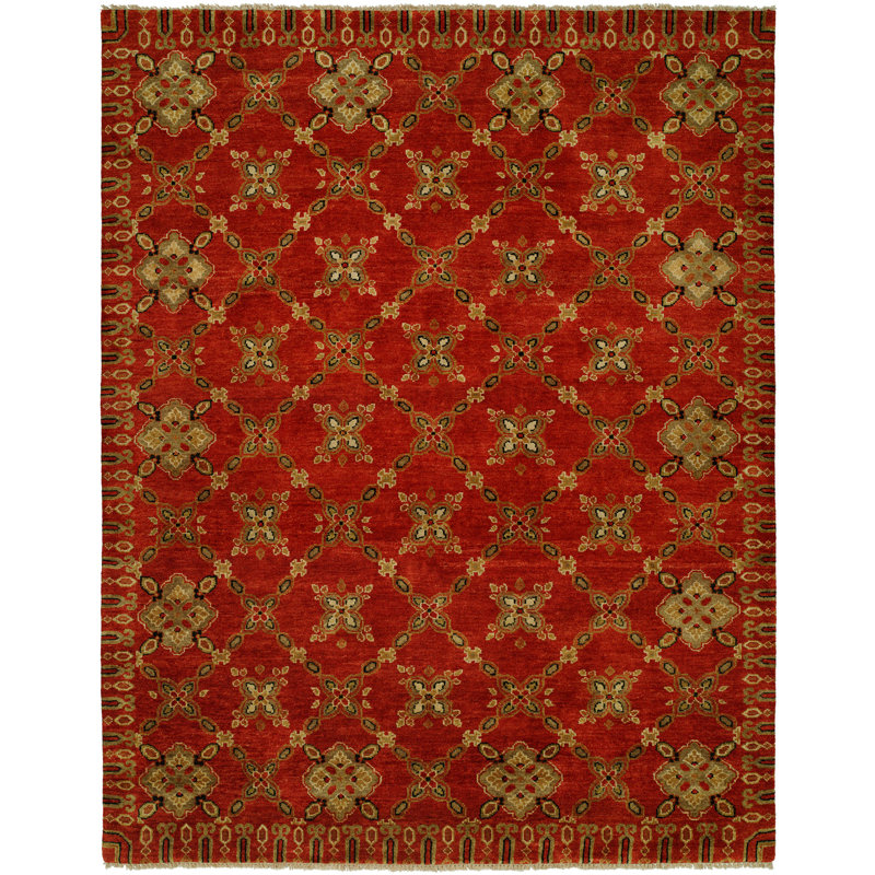 Hershel Hand Knotted Wool Indoor Rug, Rectangle 3' x 5'