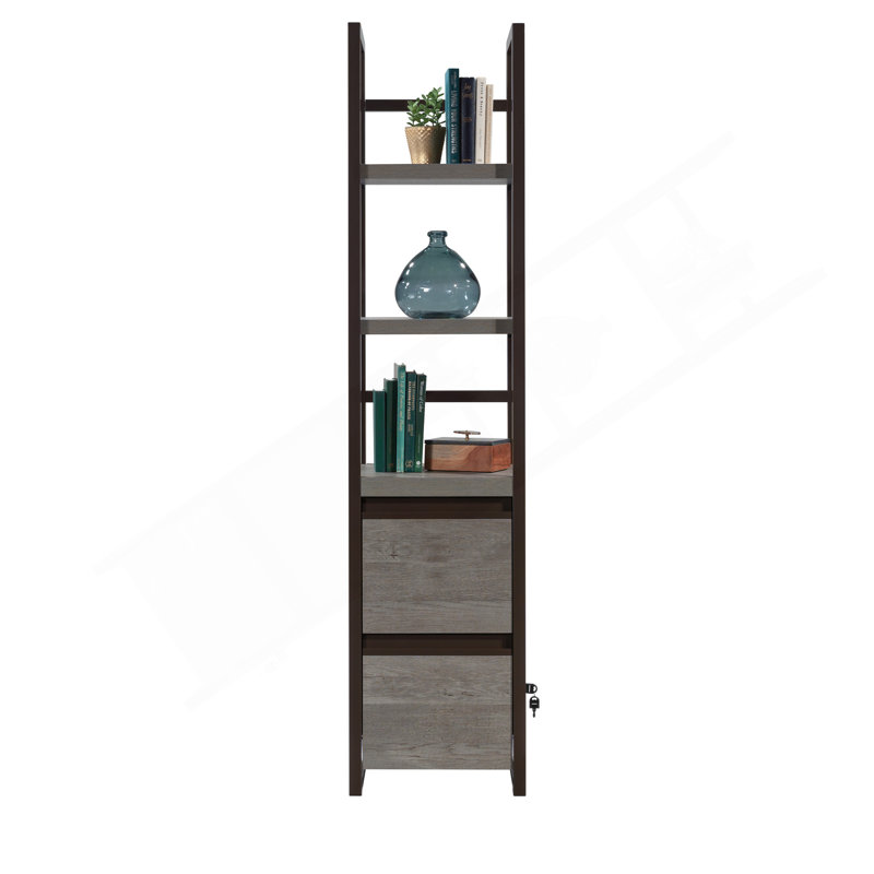 Narrow Bookcase, Brown Finish