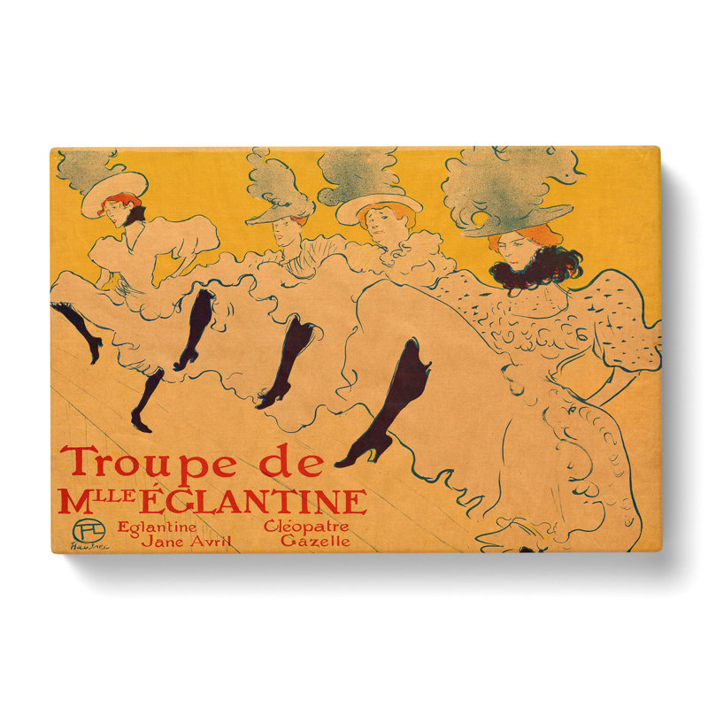 La Troupe De Mademoiselle Eglantine by Henri De Toulouse-Lautrec - Wrapped Canvas Print, 50cm H x 76cm W x 3cm D