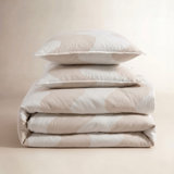 Lokki Beige/White Organic 100% Cotton Duvet Cover Set