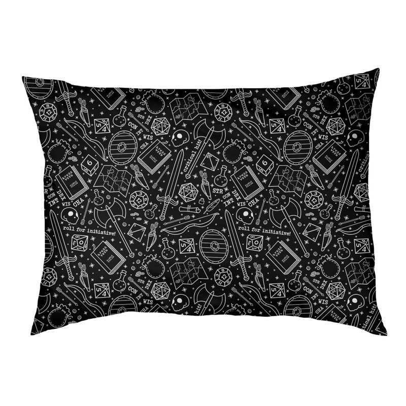 Coussin Byrge, Petit (l 29,5 po x P 19,5 po x H 9,5 po), Noir / Blanc