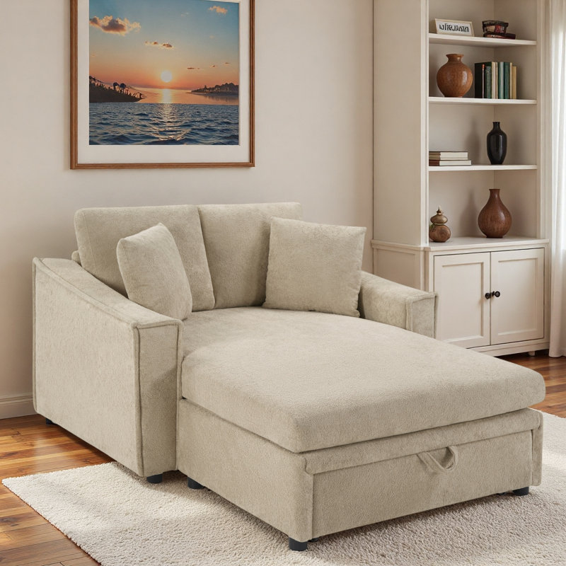 Canapé moderne avec coussins et espace de rangement caché, Brown