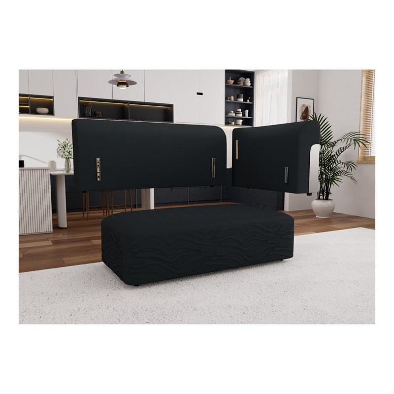Canapé modulaire surdimensionné de 152,7 po, grands canapés modulaires modernes pour le salon, canapé d'angle en forme de L à 8 sièges profonds, canapé en nuage confortable avec coussins, chenille, noir, orienté vers la droite