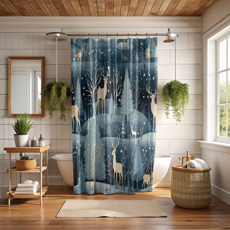 Christmas Past - Rideau de douche Premium, H 74 po x l 71 po