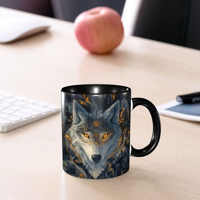 Wolf Coffee Mug Ceramic Tea Cup 11oz