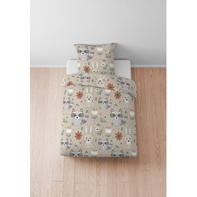 Biberna Feinbiber Bettwäsche 0007245 WASCHBAER Cotton Duvet Cover with Pillow Shams Included