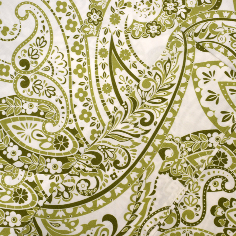 Ensemble de draps 100% coton Pointehaven, Green Paisley, Queen Sheet Set