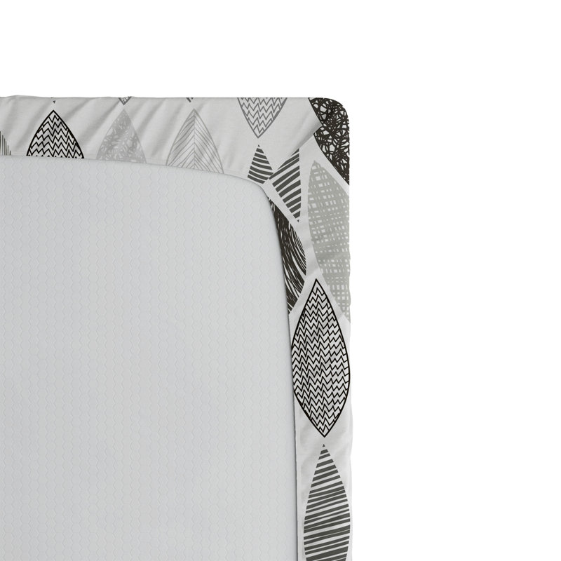 Ensemble de 2 draps-housses Ambesonne, feuilles, art, gris anthracite, gris pâle, Twin Fitted Sheet