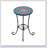 Patio Side Table with Shelf,Blue+Black