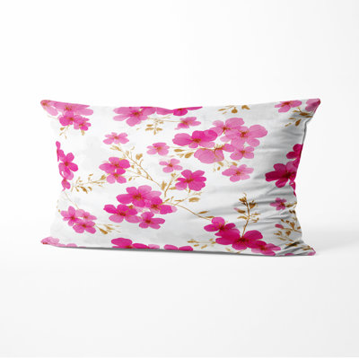 Floral Throw Pillow - Pink Fuschia Whisper Printed Cushion
