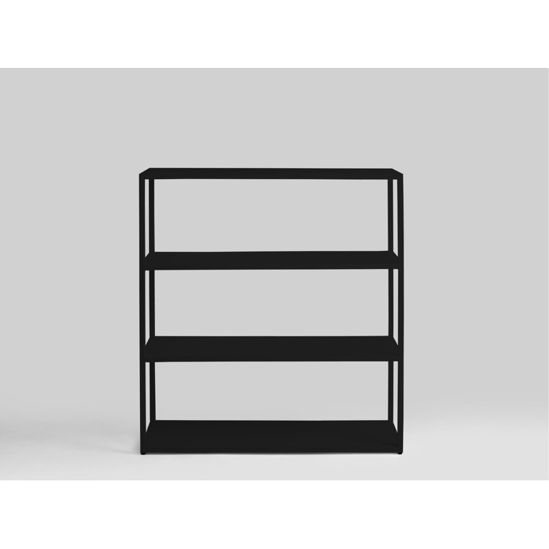 Rayne 110cm H Geometric Bookcase, H110 x W100 x D35cm, Black