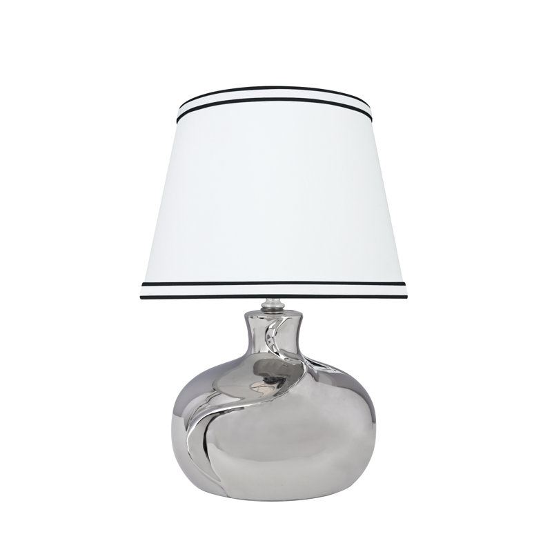 Ceramic Table Lamp, Plated Nickel
