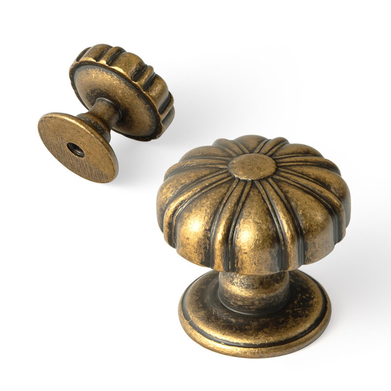 Emballage multiple de bouton de champignon 1,27 po de diamètre, Laiton antique