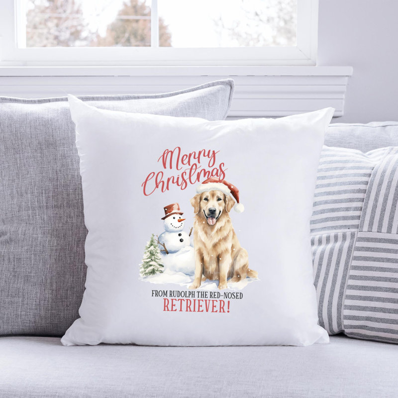 08_golden_retriever Reversible Throw Pillow, 16" x 16"