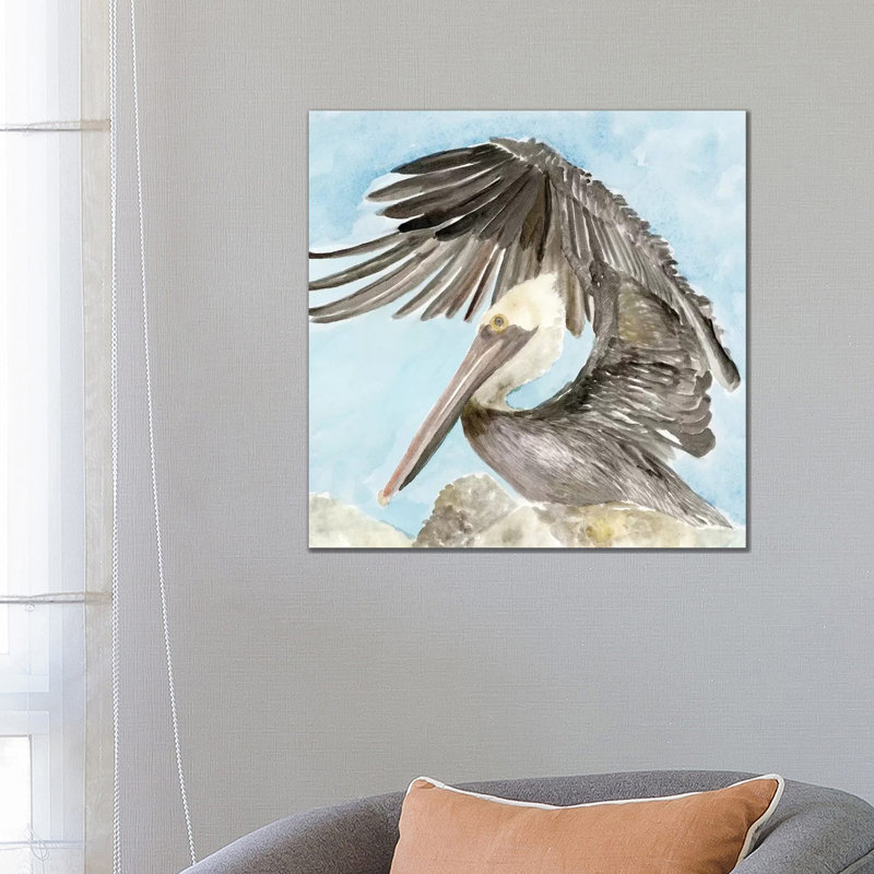 Soft Brown Pelican II 1 Piece Wrapped Canvas Wall Art, 66.04cm H x 66.04cm W x 1.9cm D
