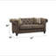 Causeuse Aurelia en lin brun avec 2 coussins