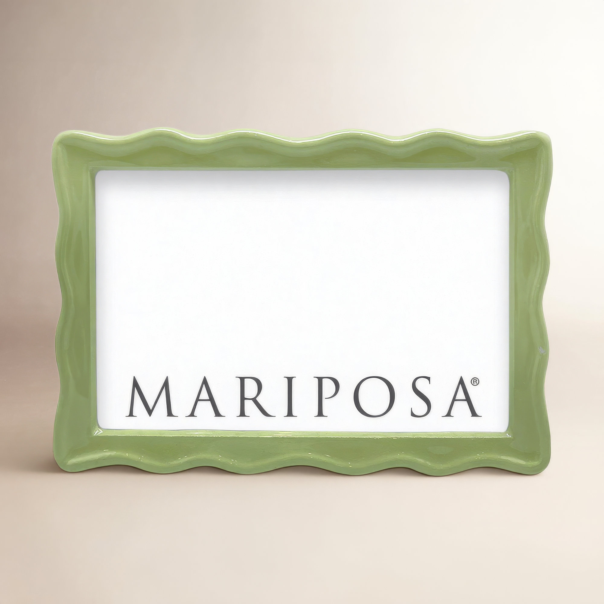 Mariposa Wavy Metal Picture Frame Collection, Green, 4" W x 6" H