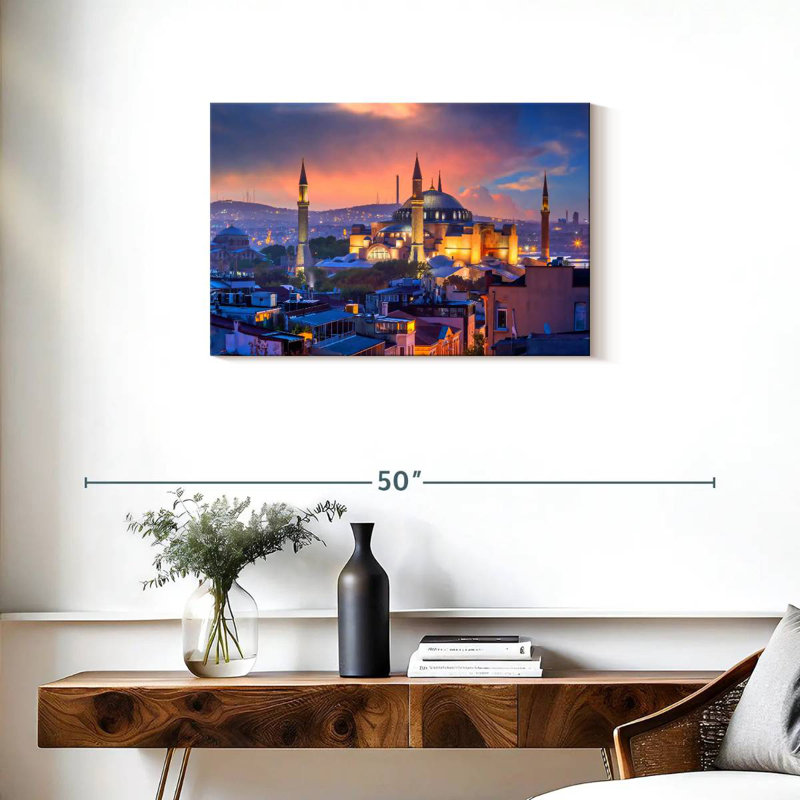Ravi Hagia Sophia au loin, H 20 po x l 30 po