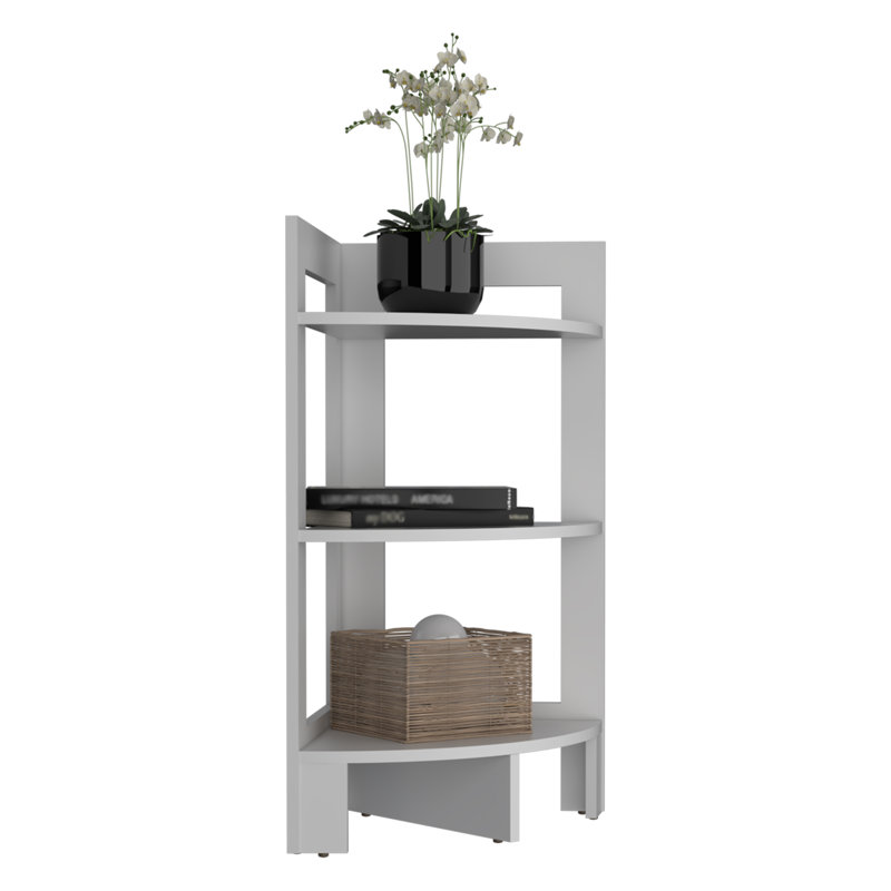 Schambach Corner Side Table, White