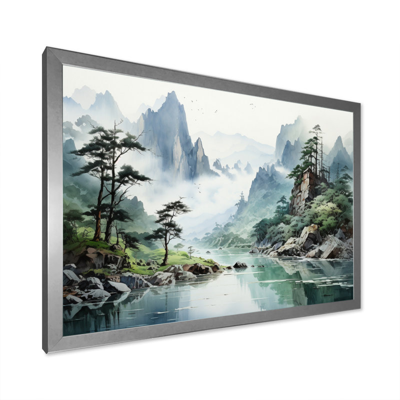 «Bethenny China Art», impression sur toile, H 24 po x l 32 po x P 1 po, Cadre photo argenté