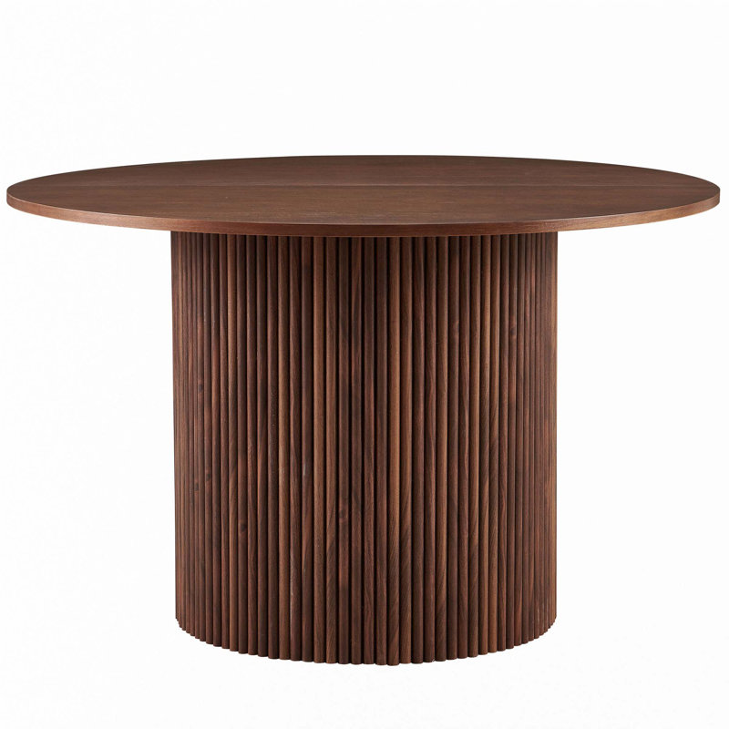 Round Dining Table(Only Table), Walnut, Walnut