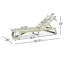 Chaise longue en bois gris avec siège réglable et éléments décoratifs en métal Capacité de siège confortable Détails de l'option Conception ergonomique (2 pièces fonctionnelles-118089354