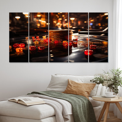 «Casino Royale Dice III», reproduction sur toile - 5 panneaux égaux