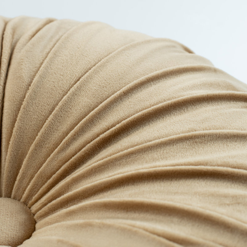 Velvet Round Throw Pillow- 2 Pack (Set Of 2), Apricot