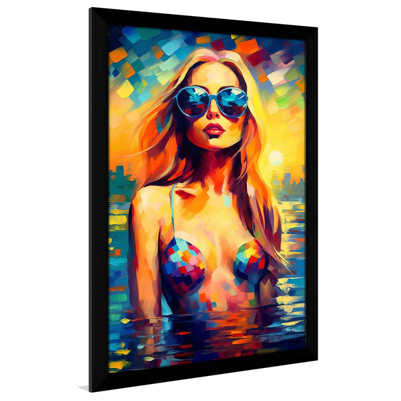 "Summer Girl In Bikini" par V2 Design Co., reproduction sur acrylique, H 39,5 po x l 27,5 po x P 0,75 po