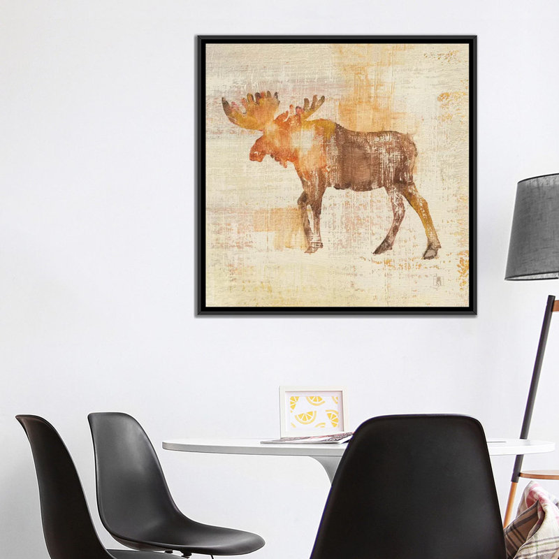 «Moose Study» par Studio Mousseau - Estampe numérique sur toile tendue avec châssis, H 18 po x l 18 po x P 1,5 po
