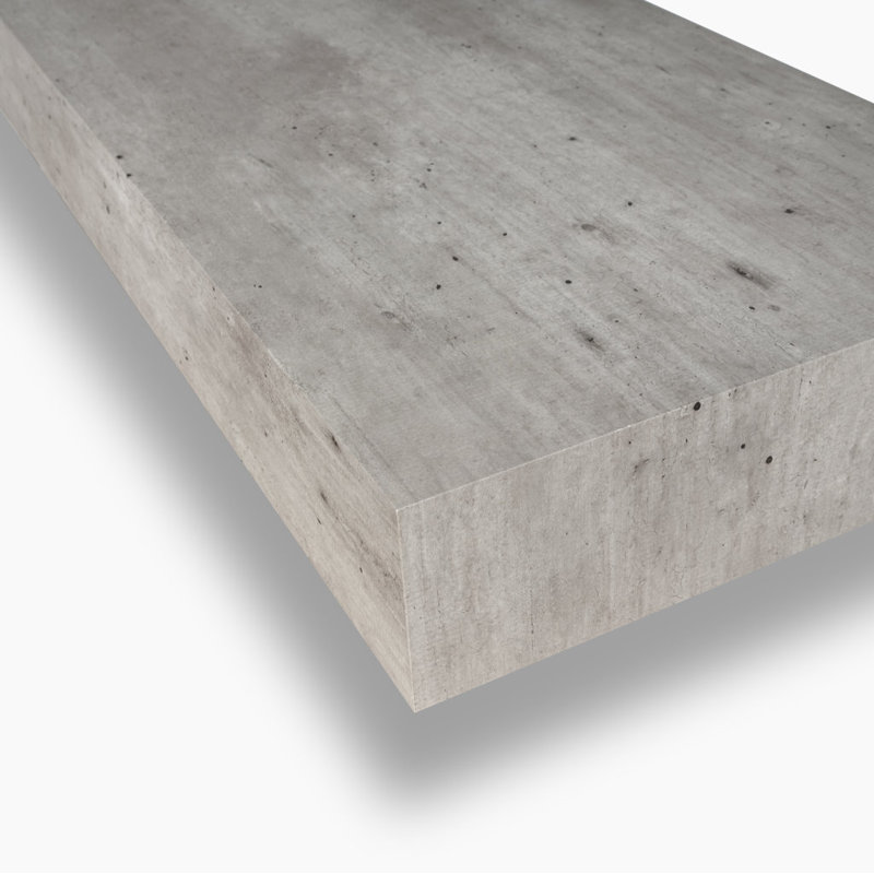 Evilynn Floating Shelf, Cement/White