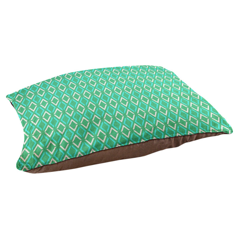 Coussin Byrge, Grand (l 42,5 po x P 32,5 po x H 14 po), Vert / sarcelle / noir