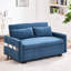 Lit de 55,1 po avec 2 coussins moelleux et - bleu pour la chambre à coucher, le salon, les poches de rangement réglables-1588119705