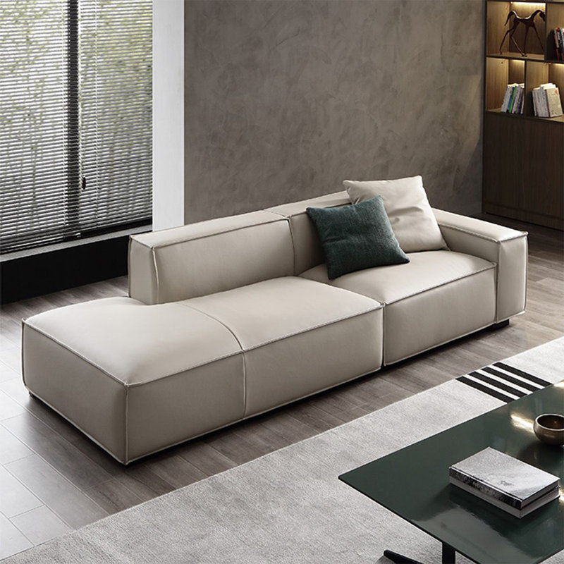 Coussin de canapé modulaire en cuir blanc