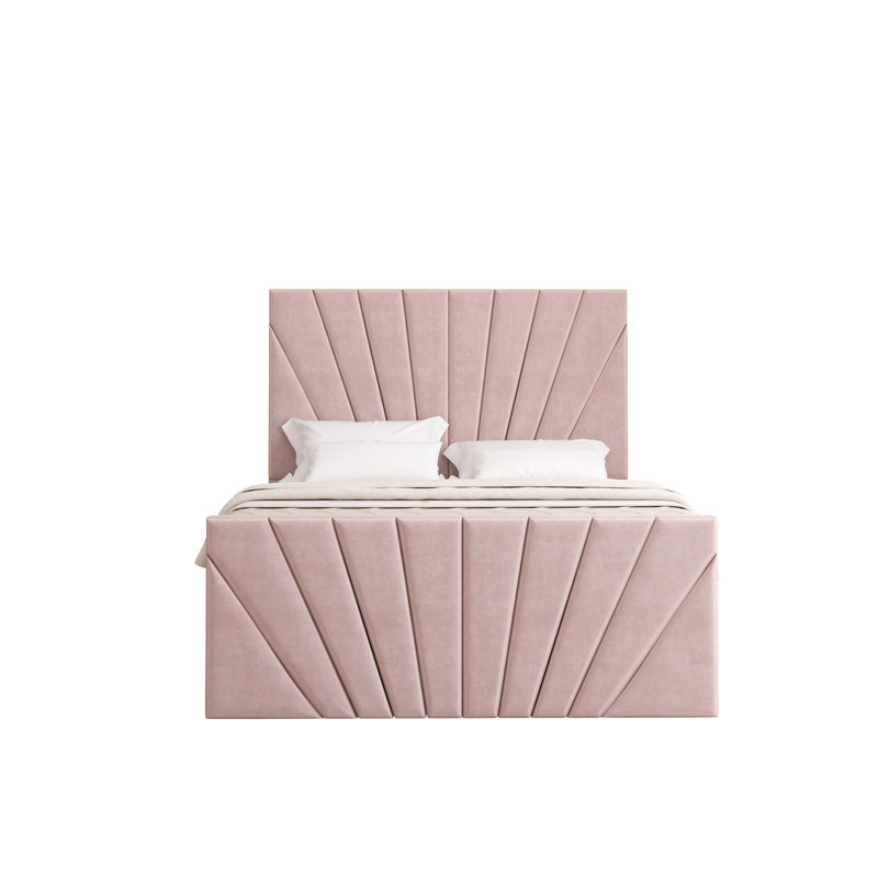 Odolo Upholstered Ottoman Storage Bed, Small Double (4'), Pink