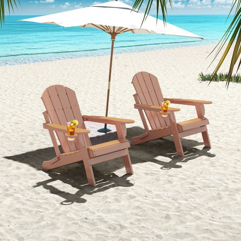 Felten Plastic Folding Adirondack Chair, Teck