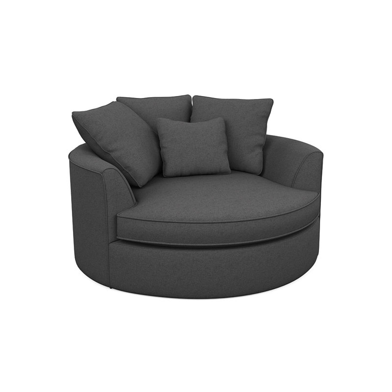 Fauteuil demi-tonneau en polyester de 61 po Ashonte Anjuan, Graphite Entice
