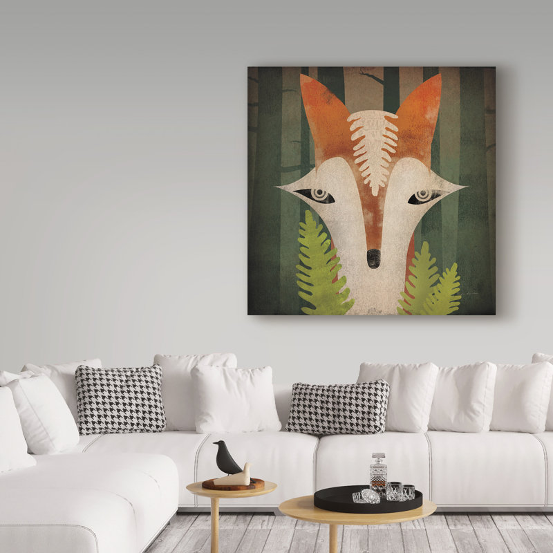 « palm fox », art sur toile, H 14 po x l 14 po x P 2 po