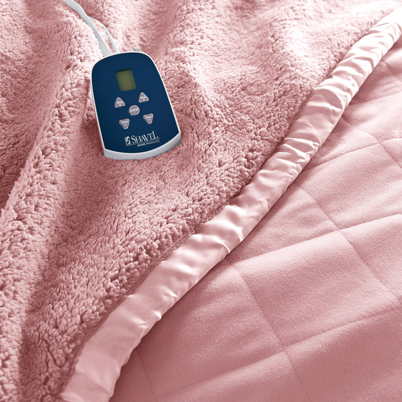 Couverture électrique en sherpa Micro Flannel®, Rose, Simple