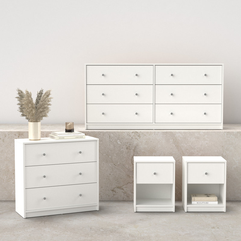 4-Piece Bedroom Set, White, White