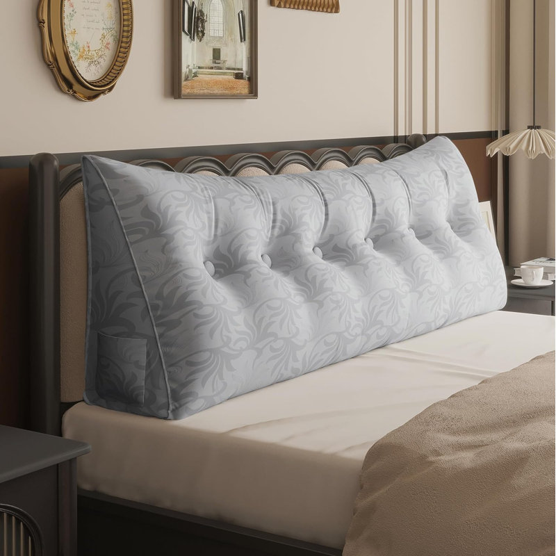 Coussin de tête de lit confortable, Très grand californien, Argent