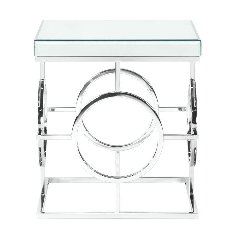 Mercer41 Zaiya Square Mirrored End Table