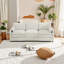 89" Cozy Upholstered 3-Seater Sofa - Oversized Cloud Sofa with Double Cushions, Plush Chenille Fabric, Rolled Arms, Beige-85583549
