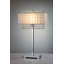 Lampe de table élégante en métal avec abat-jour en cristal et lin, idéal
