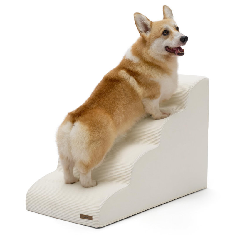 Rampe d'escalier pour chien et chat Lesure, Beige, Moyen (H 19,7 po x l 15,7 po x P 28,3 po)