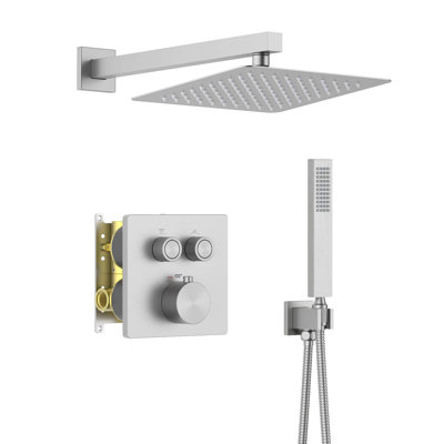 Cube 2-Function Thermostatic Complete Shower Faucet Set