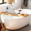 Serviteur de bain autoportant en bambou
