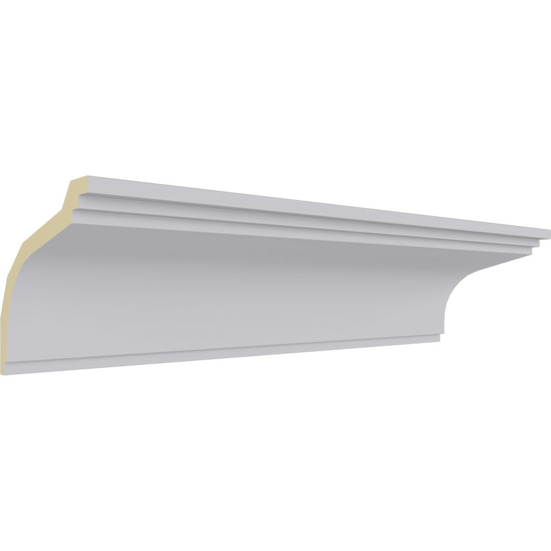 3 3/4"H x 4 1/8"P x 5 5/8"F x 94 1/2"L Dylan Traditional Smooth Crown Moulding