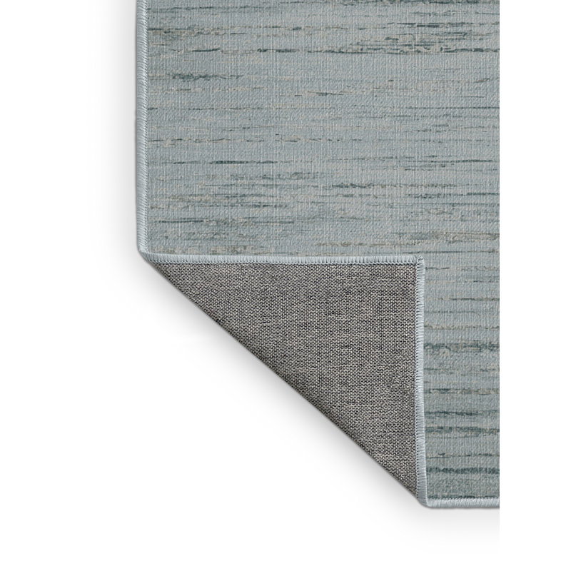 Machine Washable Abstract Blue Area Rug, Rectangle 2' x 3'