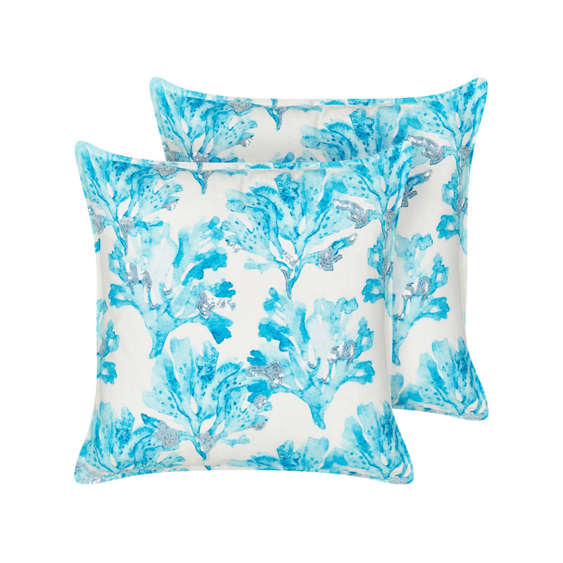 Cassidee Floral Blue Square Cushion